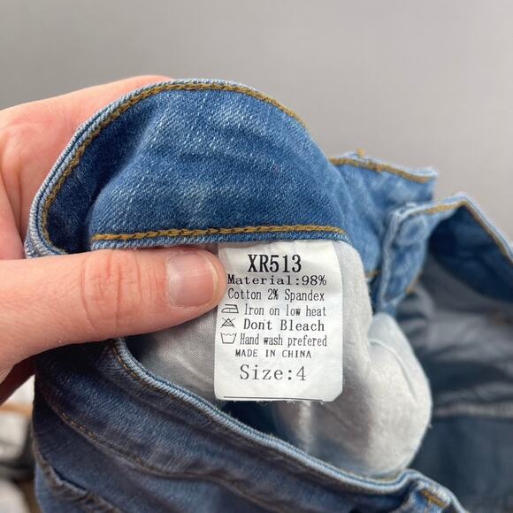 Boutique Embroidered Flare Jeans Womens 4 Bell Bottom Boho Hippie Stretch Denim - Picture 2 of 14